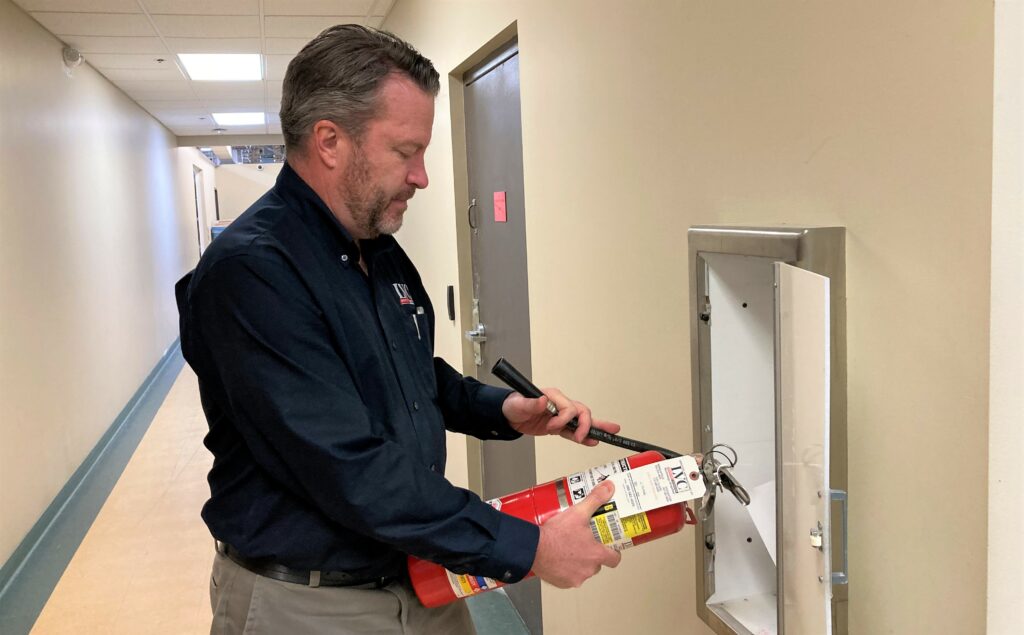 Maintenance of shop portable fire extinguishers