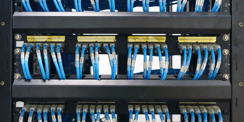 Network,Switch,And,Ethernet,Cables,,Data,Center,Concept.